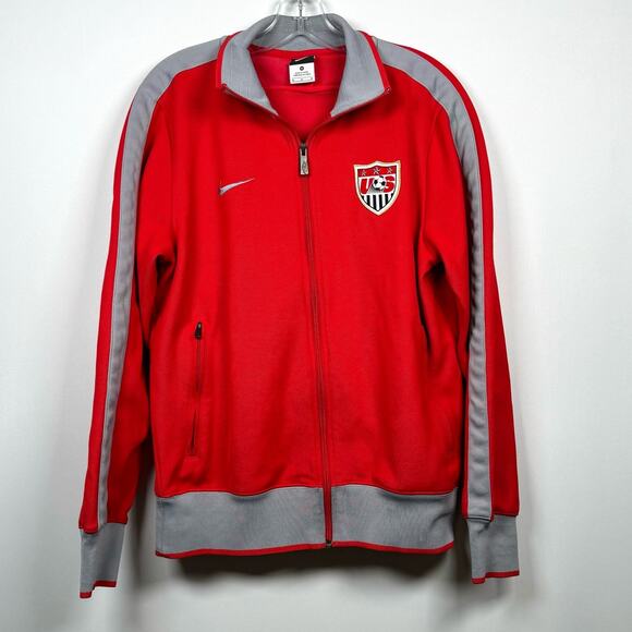 Vintage Y2K Nike Men's Red USA Soccer Full Zip Warmup Jacket Size M - Picture 1 of 5